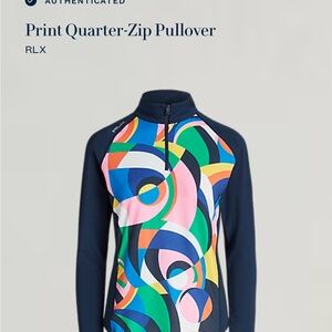 RLX Colorful Print Quarter-Zip Pullover and skirt .. jacket XS Skirt Small